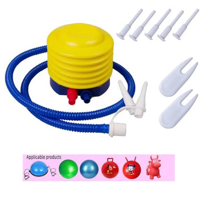 Yoga Ball Pump Exercise Balls Pumps Manual Hand Foot Press Air Inflator with Plug Pin Stopper Adapter Kit for Sports Fitness Balloon Swimming Ring Pool Float Inflatable Bed Pillow Boat Outdoor