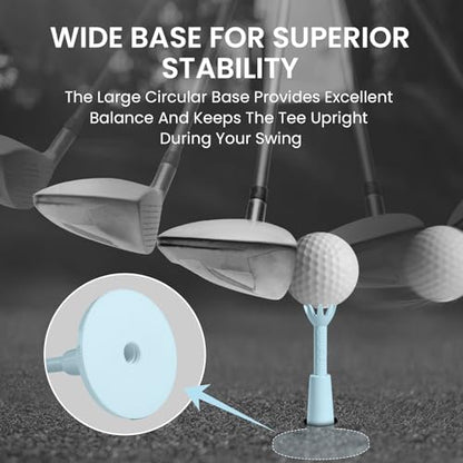 Amy Sport Golf Rubber Tee Adjustable Value 3 or 6 Pack, Unbreakable Durable Tee for Mat Driving Range Indoor Simulator, Adjustable Height from 2.1" to 2.9"