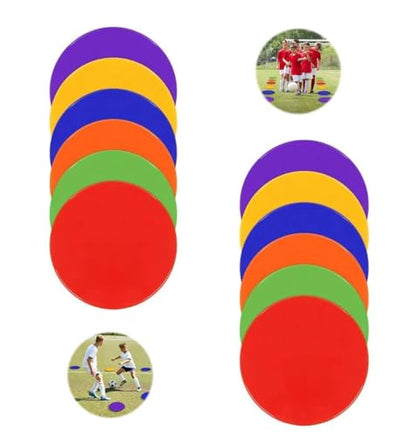 8 Inch Poly Vinyl Spot Markers, Non Slip Rubber Agility Markers Flat Field Cones Floor Dots,for Exercise Drills, Sports, Speed Agility Training -12 Pcs