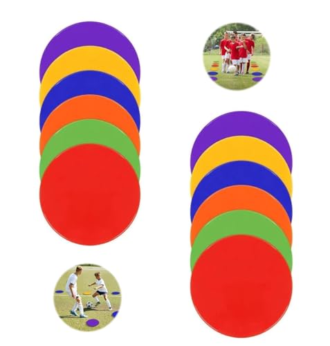 8 Inch Poly Vinyl Spot Markers, Non Slip Rubber Agility Markers Flat Field Cones Floor Dots,for Exercise Drills, Sports, Speed Agility Training -12 Pcs