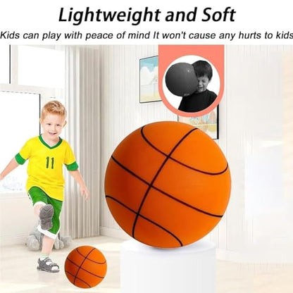 Silent Basketball Hoop and Ball, 18cm Wall Mounted Basketball Hoop Indoor, Noiseless Foam Elastic Sponge Ball WithHoop, SilentBall Professional Indoor BasketballFrame - color: Orange