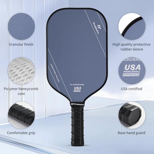 FH-500 T700 Pickleball Racket, 14MM Thick Two-Handed Offensive Pickleball Racket, Speed and Control - color: Dark Blue
