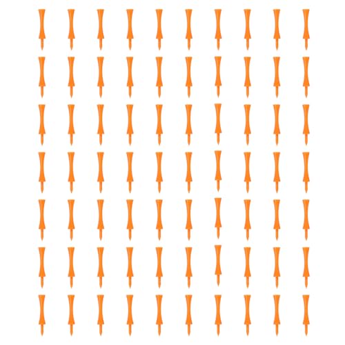 Plastic Step Down Golf Tees, Unbreakable Plastic Golf Tees Bulk-Fitting for(Practice/Outdoor/Golf Course/Competition) - color: Orange, size: 2.8 Inch