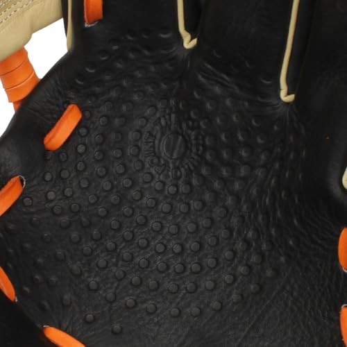 SSK Z5 Craftsman Infield Baseball Glove – 11.25” - 11.5” - 11.75” - 12” – Right & Left Hand Throw - color: Black/Camel/Orange, size: 11.5" - Right Hand Throw