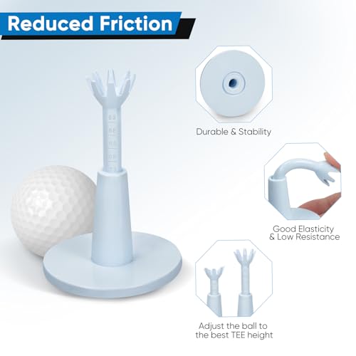 Adjustable Golf Tees - Unbreakable Rubber Golf Tees for Driving Range & Simulator - Essential Golf Accessories for Men Indoor & Outdoor Practice, Durability and Stability Golf Tees