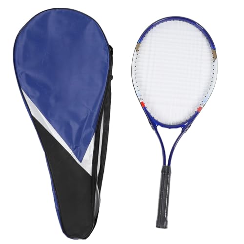 27 Inch Tennis Racket for Adults Teens, Aluminum Alloy Nylon Recreational Tennis Racquet with Comfort Grip and Racket Bag for Beginner Intermediate Players - color: Blue