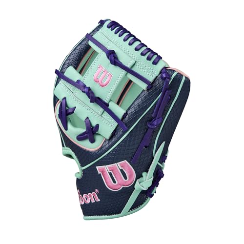 Wilson Fall 2025 A2K® Baseball Gloves - color: Navy/Seafoam/Pink, size: Infield - 11.5"