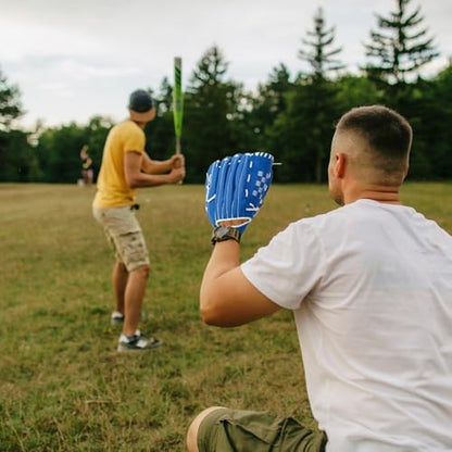 10.5/11.5/12.5 Inch Synthetic Leather Baseball Mitt - Left Hand Deep Pocket Design for Infield Practice, Beginner Softball Glove - color: Blue, size: Medium