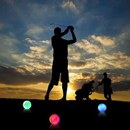 Crestgolf Glow in The Dark Golf Balls with Glow Tees, Super Bright Light Up LED Balls with 12-Minute Reset Timer, Fun Gift for Men and Women, Backyard Putting Greens - color: Red/Blue/Green