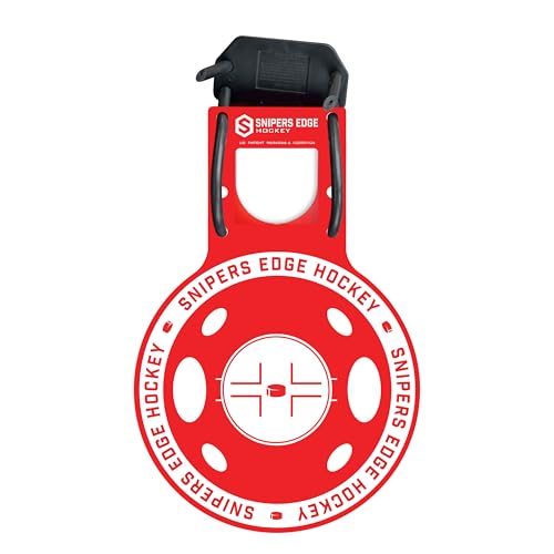 NOVO Hockey Shooting Targets by Snipers Edge – Durable Training Targets for All Levels – High-Visibility Red with White Center – Quick Clip-On Fit for Any Goalpost – Assembled in USA