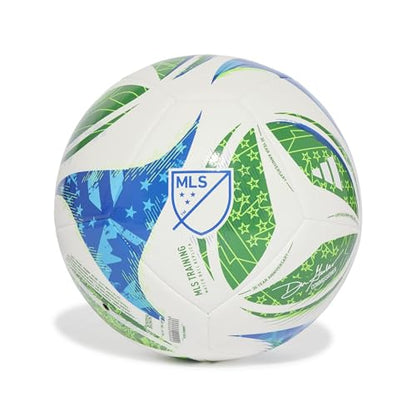 adidas Unisex MLS Soccer Ball - color: Training White/Green/Glory Blue/Solar Blue, size: 5