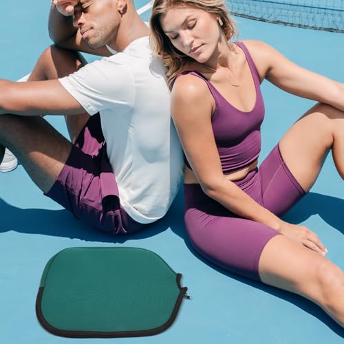 SHERCHPRY Pickleball Paddle Cover and Table Tennis Racket Case, Green Neoprene Protective Sleeve with Scratch and Drop Resistance, Portable Storage Bag for Outdoor Sports and Travel