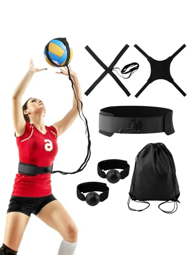 Volleyball Training Equipment Aid, Professional Training Rebounder Set, Adjustable Solo Volleyball Trainer to Practice Serve, Spike, Set and Pass, Perfect for Beginners & Pro