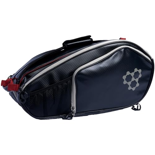 CRBN Pickleball - Pro Team Tour Pickleball Paddle Bag with Built-In Zip-Off Sling Bag - Padded Side Pockets for 6 Paddles, Shoes & More - color: Black