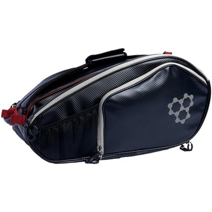 CRBN Pickleball - Pro Team Tour Pickleball Paddle Bag with Built-In Zip-Off Sling Bag - Padded Side Pockets for 6 Paddles, Shoes & More - color: Black