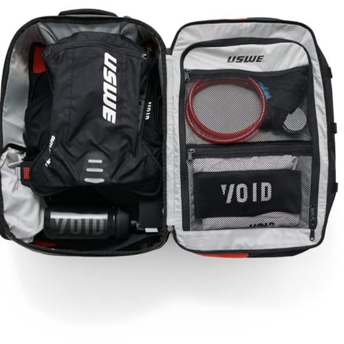 USWE Buddy Athlete Gear Pack, Duffle Bags to Store Sports Gear, Essentials, Ideal For Travelling, Gym, Training and More (40L Gear Pack Black/Red) - style: 40l Gear Pack Black/Red