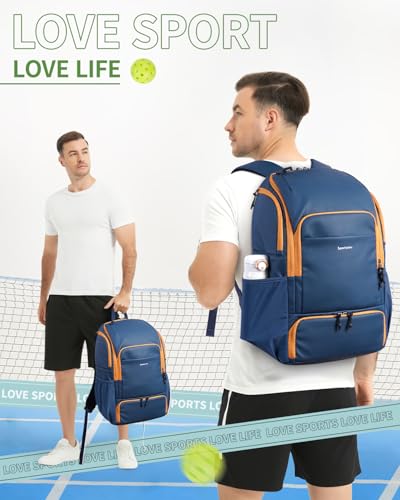 sportsnew Pickleball Bag Large Sports Pickleball Backpack with Shoe Compartment for Men Women, Patent Pending