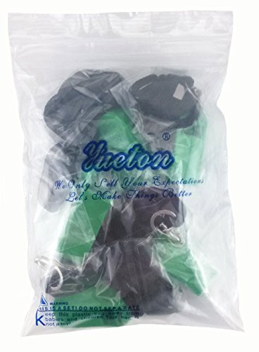 yueton Plastic Coach Whistles with Lanyard, Pack of 6 - color: Green