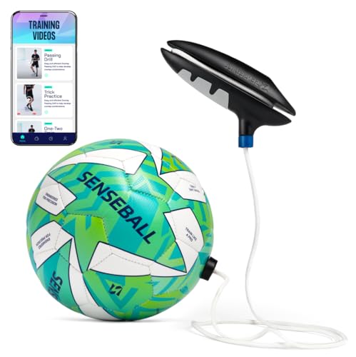 SenseBall Soccer Trainer Ball with Free App | Training Equipment for Young Players | Soccer Gifts | Improve Ball Control, Footwork & Coordination with Professional Coach Program & 50+ Exercise Videos - size: Pro-Level Size 2