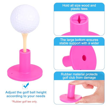 PATIKIL Rubber Golf Tees, Golf Rubber Tee Indoor Outdoor Practice Ball Holder for Driving Range Turf Mats - color: Pink