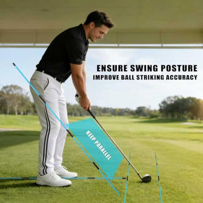 CHAMPKEY Premium Foldable 40" Golf Alignment Sticks 4 Pack - Posture Correction and Shot Accuracy Golf Training Aid