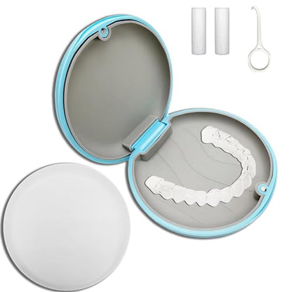 Retainer Case, Aligner Case, Orthodontic Retainer Case, Retainer Mouth Guards Travel Case with Removal Tool and Chewies (White) - color: White