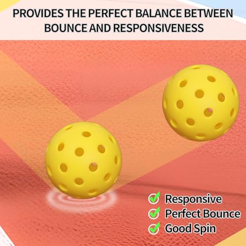 6-Piece USAPA-Certified Pickleball Set - 40-Hole Outdoor Competition Balls, High Elasticity + Weather-Resistant Design, Includes Portable Mesh bag, Suitable for Beginners/Professional Training