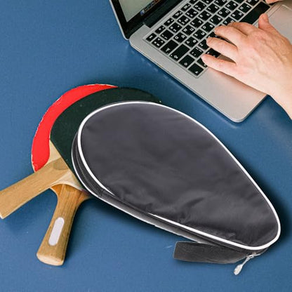 Toyvian Table Tennis Storage Case and Paddle Bag, Half-moon Shape Black Reusable Fixed Ping Pong Racket Organizer for Sports and Leisure Use Assorted style