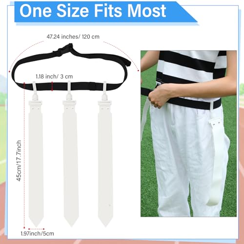 Junkin 6/8/10 Players Flag Football Sets Adjustable Football Belts and Flags for Youths Teens Kids Adults Players Sports Team - color: White