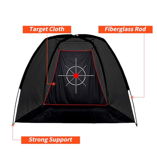 Golf Net - 8x6x5 FT Practice Hitting Net with Foldable Tri-Turf Mat & Target for Indoor Outdoor Chipping Swing Training & Backyard Driving - Gift for Men Golfers