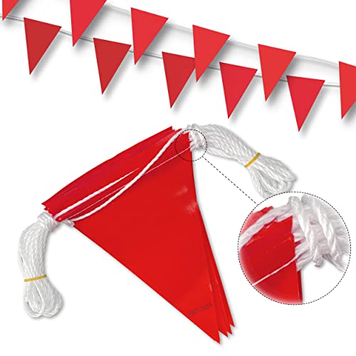 Caution Barricade Flags (102FT string) Warn of hazardous areas, traffic control.Marking construction sites, scaffolding, sporting events, private property.