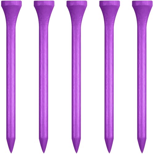 Wooden Golf Tees 3-1/4", 2-3/4", 1-1/2" Available,100 Count (Natural Color, White, Black, Blue, Red, Pink) - color: Purple, size: 3 1/4 inch