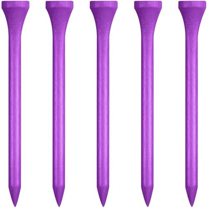 Wooden Golf Tees 3-1/4", 2-3/4", 1-1/2" Available,100 Count (Natural Color, White, Black, Blue, Red, Pink) - color: Purple, size: 3 1/4 inch