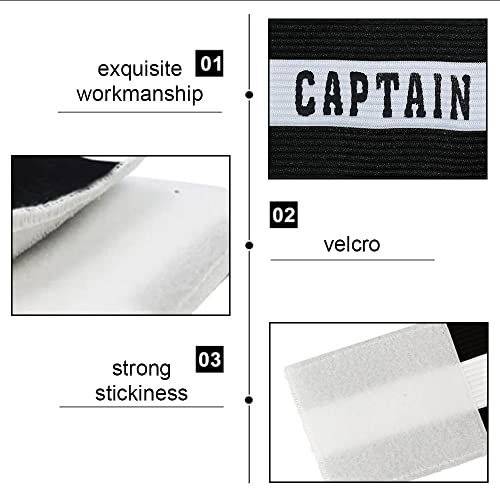 2 Pcs Captain Arm Bands for Soccer Training Unisex-Youth Captains Arm Band Adjustable Captain Armband for Football for Youth and Adult