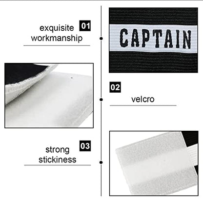 2 Pcs Captain Arm Bands for Soccer Training Unisex-Youth Captains Arm Band Adjustable Captain Armband for Football for Youth and Adult