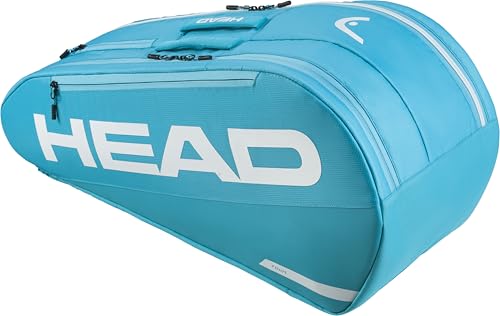 HEAD Tour Racquet Bag M (6R) Tennis Bag - Holds Up to 6 Racquets, CCT+ Climate Control Technology, 2 Main Compartments, Shoe Pocket & Backpack Carry System - color: Blue