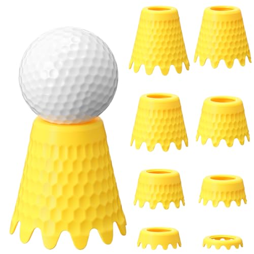 8 Pack Golf Simulator Tees, TPU Golf Tees 1/4"-2" Height, Durable Practice Tee for Indoor Outdoor Winter Training, Driving Range & Turf Mats