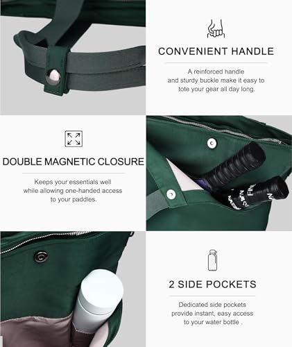 Tennis Bags for Women, Large Pickleball Tote Bag Men 2 Rackets Lightweight Crossbody Shoulder Bag for Gym Sport - color: Green