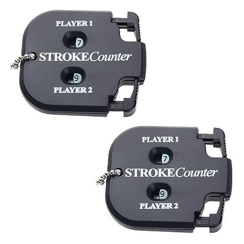 BWESOO 2 PCS Black Golf Stroke Shot Putt Score Counter Golf Accessories, Two Digits Scoring Keeper with Key Chain One Touch Reset for Golf Game Scorekeeper Outdoor Activities Sport Golf Training Aids