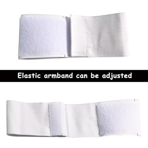 18 Pieces White Armbands Funeral Mourning Band,Kabcifea Full White Soccer Football Captains Armband,Elastic Adjustable Funeral Bands for Multipurpose Use,DIY,Sport Team Badges