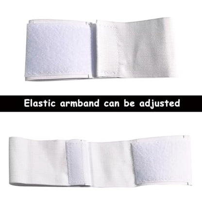 18 Pieces White Armbands Funeral Mourning Band,Kabcifea Full White Soccer Football Captains Armband,Elastic Adjustable Funeral Bands for Multipurpose Use,DIY,Sport Team Badges