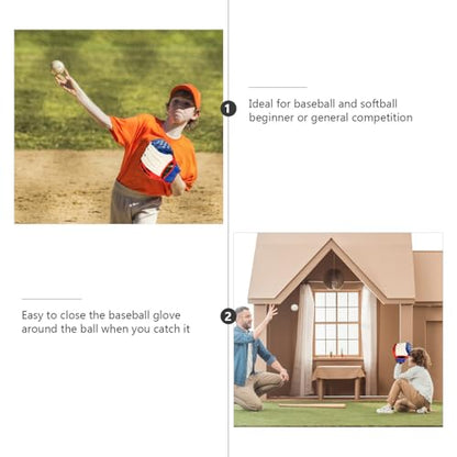 Holibanna PU Thickened Baseball Glove Red Pitcher Training Mitt for Infielder Men Youth Left Hand Throw Breathable Shockproof Anti-Slip Sports Batting Protective Gear