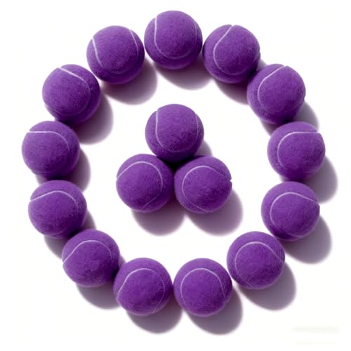 PoyPet 16-Pack Tennis Balls Bulk for Practice,Training and Beginners | Ideal for Dog Fetch,Chew and Play - color: Purple