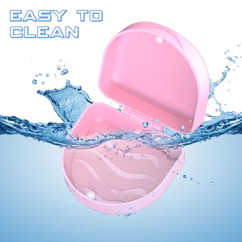 Orthodontic Mouthguard Case Dental Retainer Case-Pink - color: Pink
