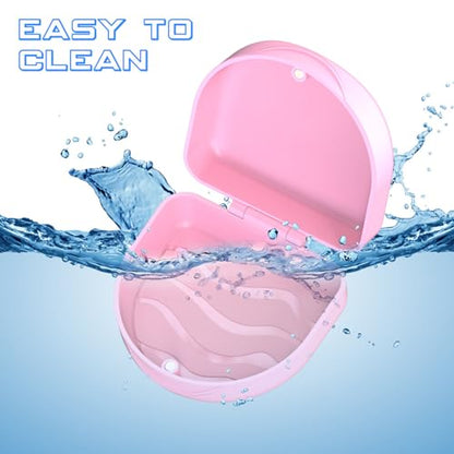 Orthodontic Mouthguard Case Dental Retainer Case-Pink - color: Pink