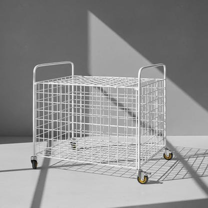 MyGift Professional Gym Metal Multi Sports Ball Storage Cart with Jumbo Industrial Wheels, Commercial Grade Portable Equipment Locker Cage for Basketball, Football, Soccer, Volleyball