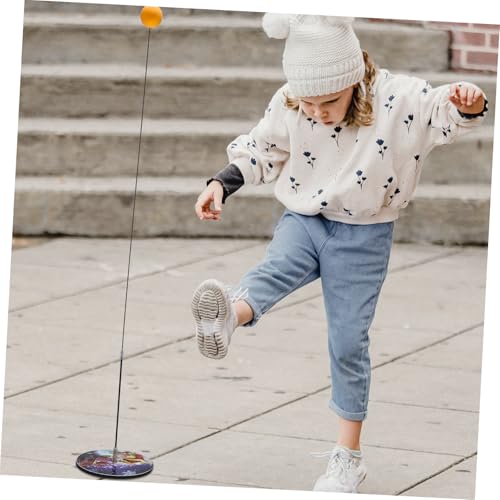 Healifty Table Tennis Trainer Accessories: Ping Pong Machine Swing Trainer with Stainless Steel Base and Soft Shaft Elastic Rod and Balls Portable Practice Robot Rebounder Set for Indoor Outdoor