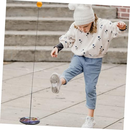 Healifty Table Tennis Trainer Accessories: Ping Pong Machine Swing Trainer with Stainless Steel Base and Soft Shaft Elastic Rod and Balls Portable Practice Robot Rebounder Set for Indoor Outdoor