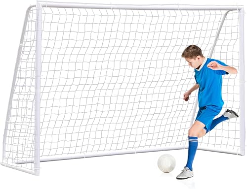 F2C Soccer Goal Soccer Net for Backyard, Steel Frame for Kids, Adult Portable Shooting Training Aid with Carry Bag,Ground Stakes Waterproof - size: 10x6.5 FT