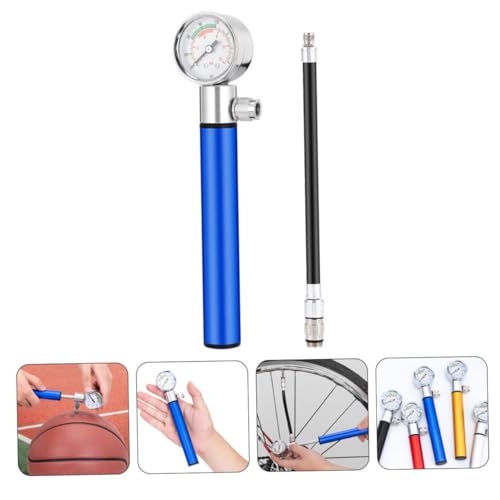 KOMBIUDA Aluminum Alloy Gas Ball Pump Pressure Gauge Soccer Pump Basketball Football Inflator for Sports Balls